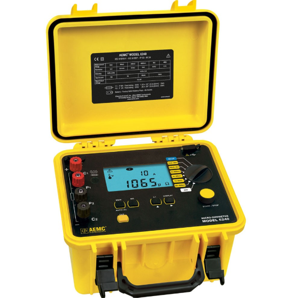 美国AEMC 6240便携式10A、1μΩ分辨率数字微欧姆计