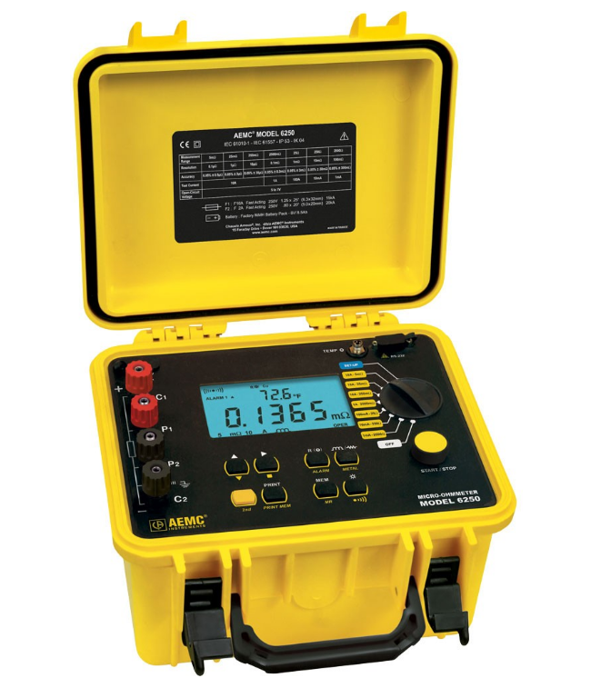 美国AEMC 6250便携式10A、0.1μΩ分辨率数字微欧计