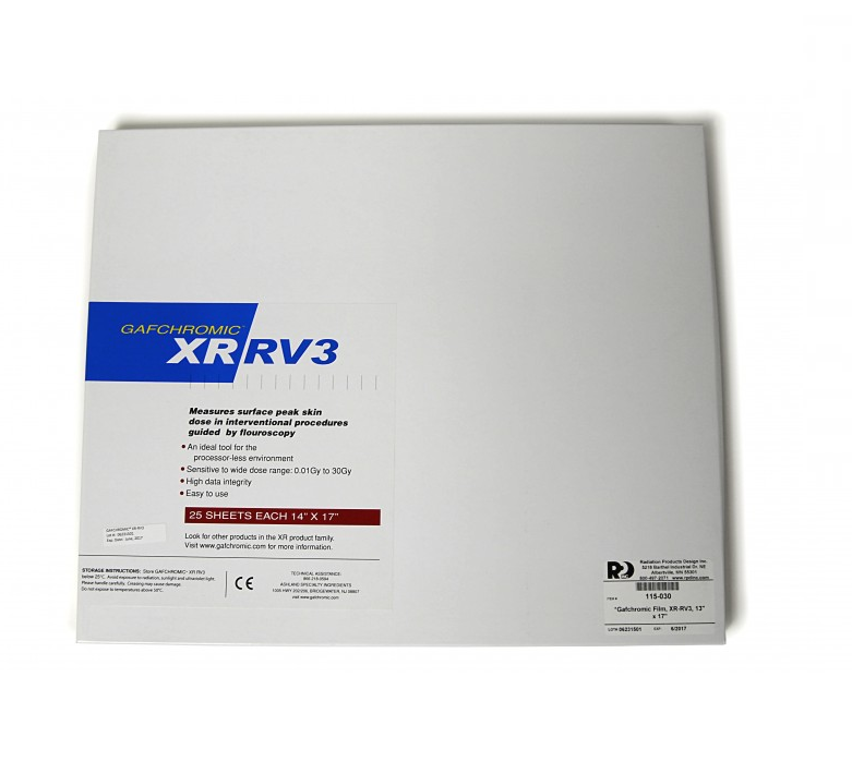 美国Ashland Gafchromic XR-RV3皮肤剂量QA免冲洗胶片